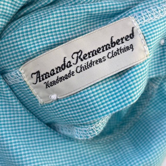 AMANDA REMEMBERED BLUE GINGHAM SMOCKED BUNNY ROMPER SIZE 12 MONTHS EASTER - Picture 5 of 5